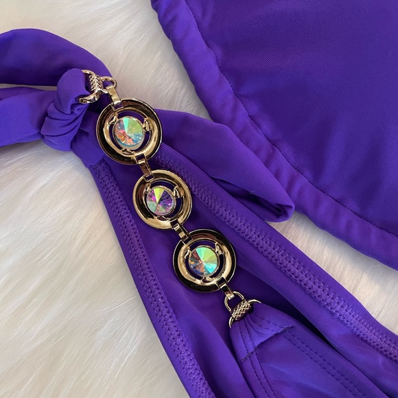 MODA MINX EMBELLISHED PURPLE BIKINI - Picture 5 of 7